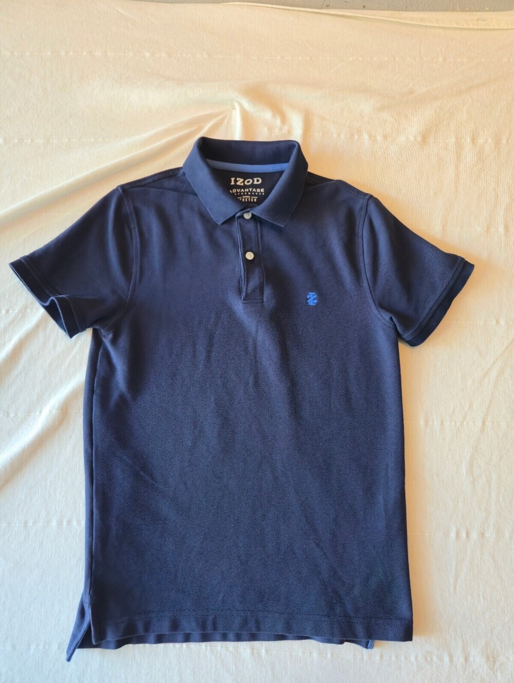 IZOD Advantage Performance Stretch Navy Blue Polo Shirt Size Small